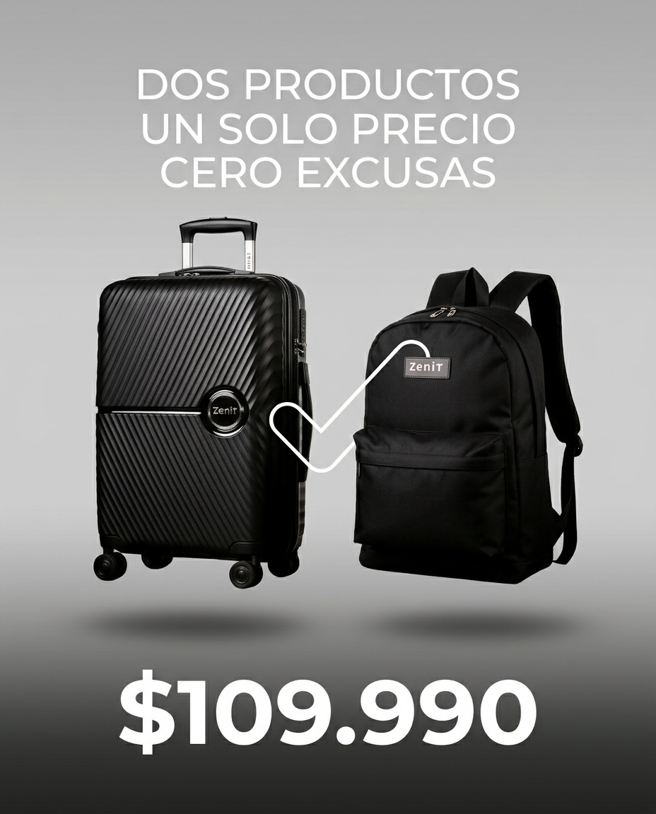 TU VIAJE ESTA LISTO: MALETA + ARTÍCULO PERSONAL